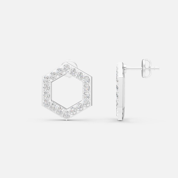 Luxe Hexagon Spark Lab Grown Diamond Earrings